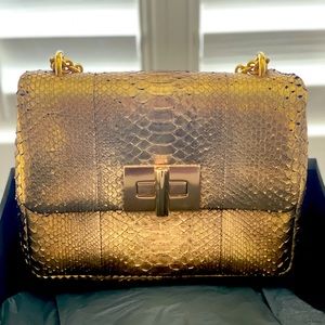 Tom Ford leather python - brass/ gold